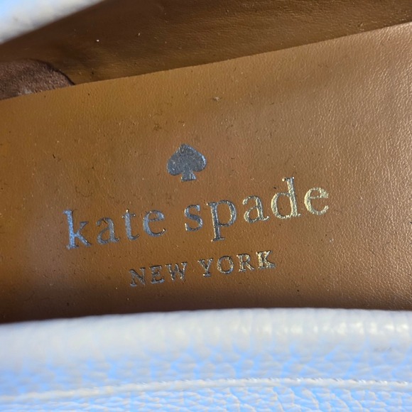 Kate Spade New York Loafers Leather White Spade Horsebit Womens 6.5B EU 37 - Picture 6 of 9
